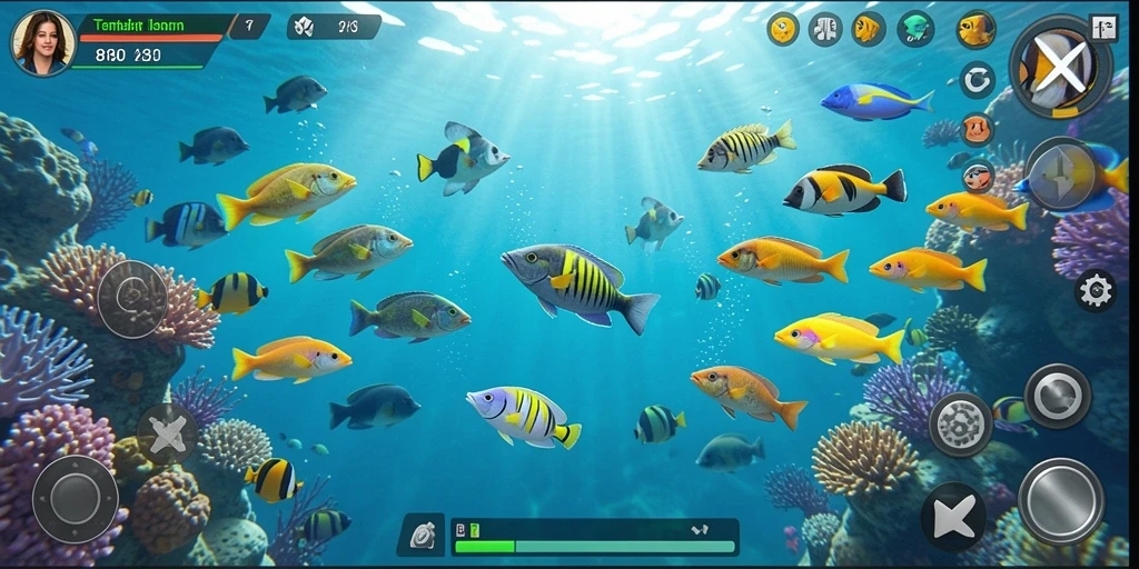 Tampilan gameplay 8180 dengan aksi menembak ikan yang mendebarkan.