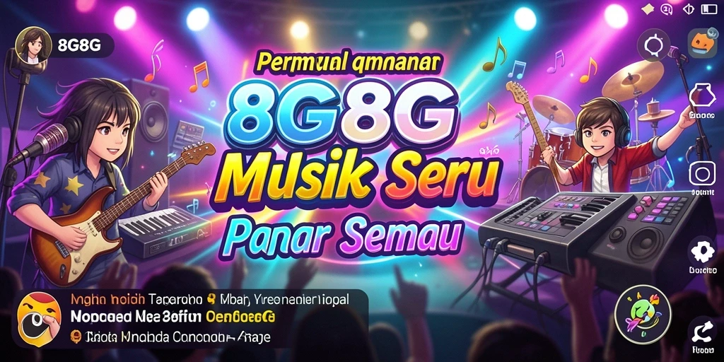 Screenshot gameplay 8G8G menampilkan antarmuka permainan musik yang interaktif.