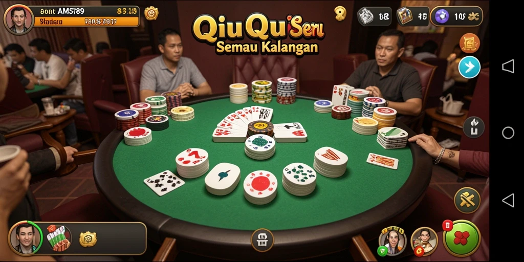 Tangkapan layar gameplay QiuQiu yang menarik dan seru.