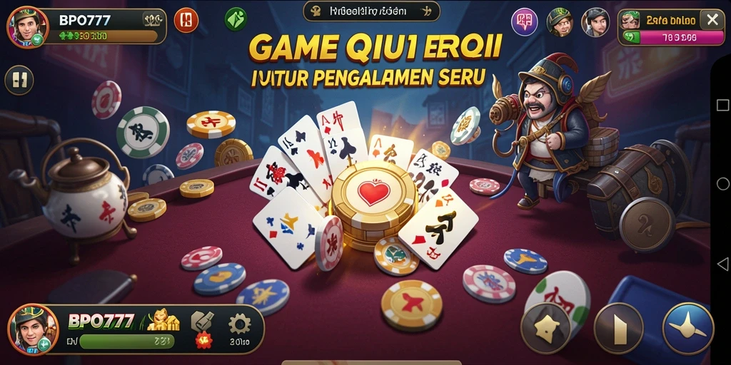 Screenshot menunjukkan aksi seru dalam permainan QiuQiu.