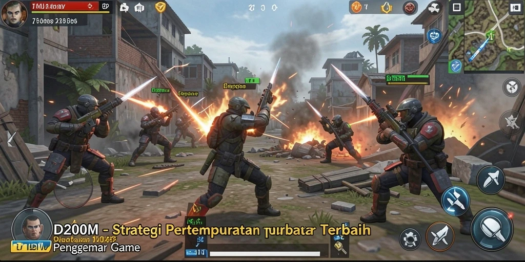 Tangkapan layar D200M menampilkan aksi pertempuran strategis yang mendebarkan.