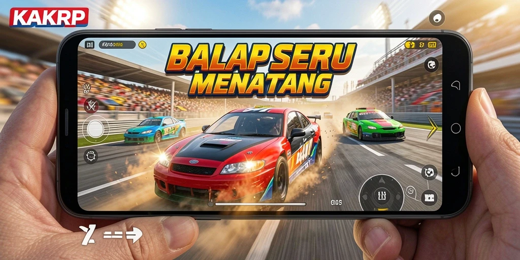 Gameplay seru KAKRP yang memacu adrenalin dalam balapan.