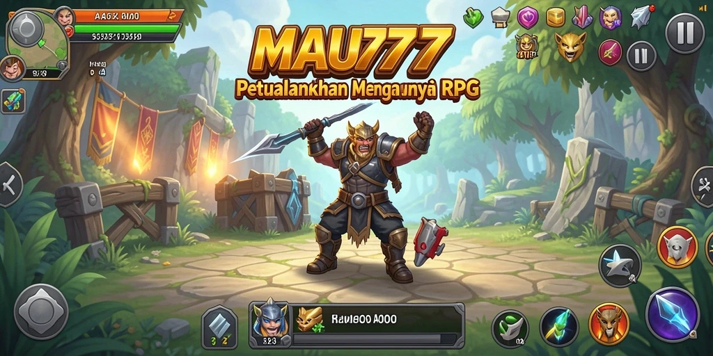 Screenshot gameplay MAU777 menampilkan aksi seru dalam pertempuran RPG.