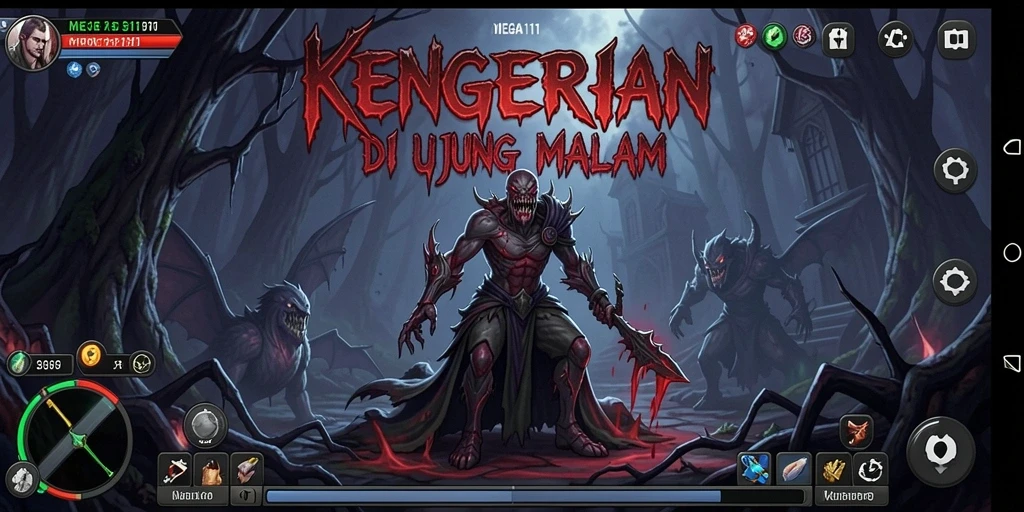 Screenshot menampilkan suasana horor yang menegangkan dari MEGA111.