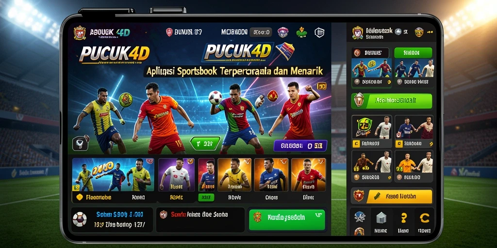 Tampilan antarmuka pengguna aplikasi Sportsbook yang menarik.