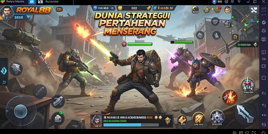 Tampilan gameplay ROYAL88 yang menegangkan dalam genre Tower Defense.