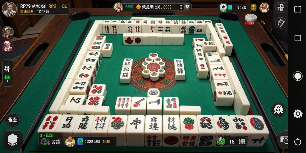 Screenshot gameplay RP79 menampilkan ubin Mahjong yang menarik dan seru.
