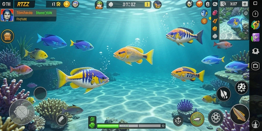 Tampilan gameplay menarik dari RTZZ saat menembak ikan.