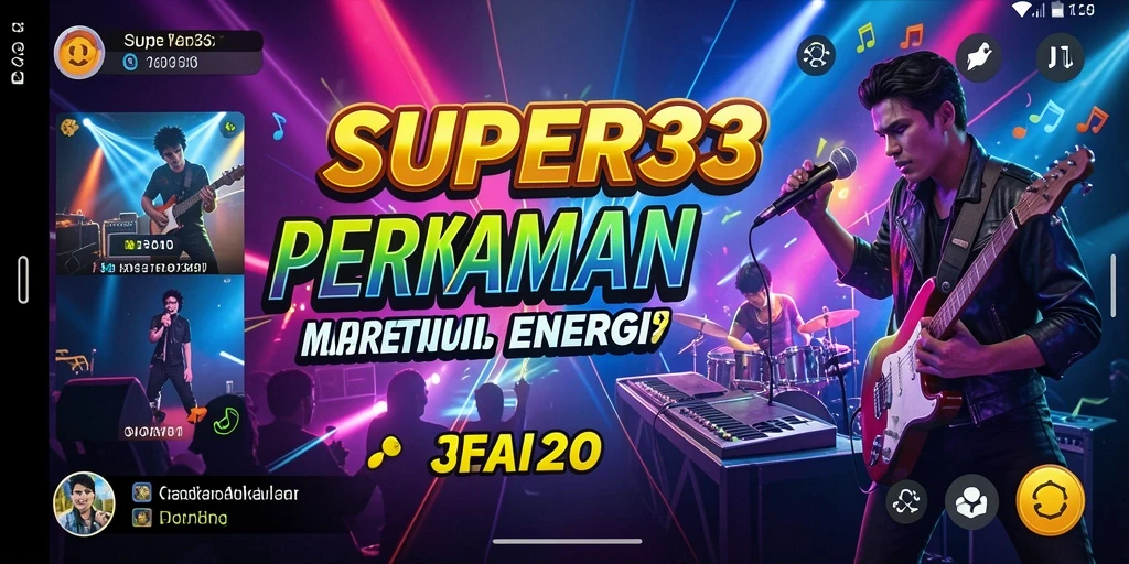 Tampilan gameplay SUPER33 yang penuh warna dan menyenangkan.