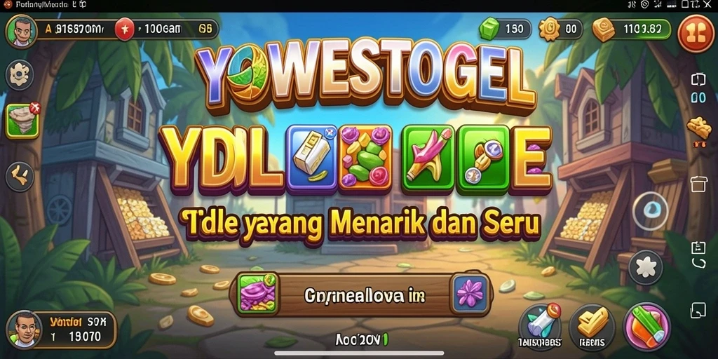Tampilan gameplay YOWESTOGEL yang menampilkan karakter-karakter unik.